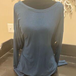 Athleta Navy Blue Long Sleeve Scoop Neck Top | Size M | Good Condition